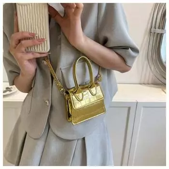 Новая маленькая сумка через плечо, летняя женская мини-сумка, универсальная, конфетного цвета, с глянцевым каменным узором, сумка через плечо