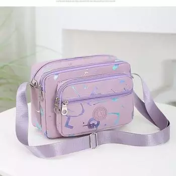 Новая маленькая сумка для мамы из нейлоновой ткани Оксфорд, женская сумка через плечо, сумка через плечо, легкая многослойная повседневная сумка из парусины розовый