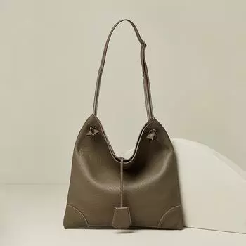 Новая маленькая сумка-тоут из воловьей кожи с верхним слоем, повседневная модная сумка через плечо в стиле ретро с нишевым дизайном, кожаная сумка через плечо большой емкости