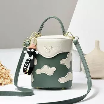 Новая маленькая сумка-ведро в стиле инди-поп, милая и милая для девочек, практичная сумка на одно плечо и сумка для мобильного телефона чёрный