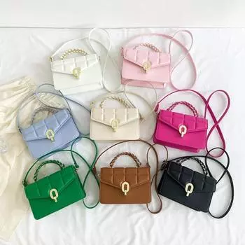 Новая маленькая сумка женская сумка 2024 популярная модная женская сумка через плечо ретро однотонная текстура сумка-мессенджер маленькая квадратная сумка белый