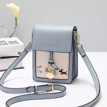 Новая маленькая сумка женская сумка простая, модная и милая маленькая сумка сумка для мобильного телефона сумка через плечо сумка-мессенджер 13*7*18 синий