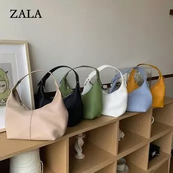 Новая маленькая сумка женская сумка универсальная сумка сумка через плечо корейская версия контрастного цвета простая сумка из мягкой искусственной кожи сумка через подмышку коричневый