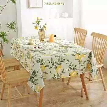 Новая маленькая свежая ПВХ водонепроницаемая и маслостойкая скатерть с лимоном, оптовая продажа, прикроватная тумбочка, пылезащитная декоративная ткань 100x100cm