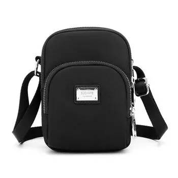 Новая маленькая женская сумка через плечо, нейлоновая женская сумка через плечо для мобильного телефона, простая сумка для девочек, женские сумки, винтажная сумка-мессенджер чёрный