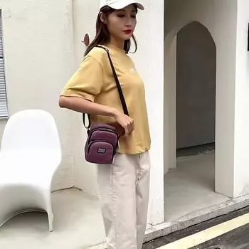 Новая маленькая женская сумка через плечо, нейлоновая женская сумка через плечо для мобильного телефона, простая сумка для девочек, женские сумки, винтажная сумка-мессенджер чёрный