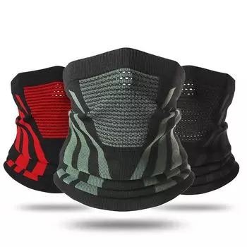 Новая маска-бандана для лица, грелка для шеи, велосипедный шарф, дышащая маска для пешего туризма, зимняя уличная ветрозащитная утолщенная маска, нагрудник One Size зелёный