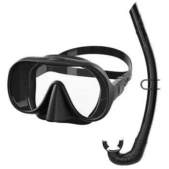 Новая маска для дайвинга с защитой от запотевания, обзор 180°, линзы из чистого мягкого силикона, набор для подводного плавания, регулируемые очки для обучения плаванию с трубкой для дайвинга