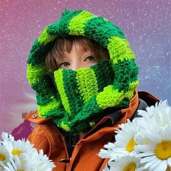 Новая маска для лица ручной работы, связанная крючком из ледяной ткани, для взрослых Adult 57-59cm