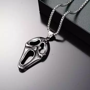 Новая маска Призрака на Хэллоуин, ожерелье-подвеска ужасов, ювелирный подарок для женщин и мужчин
