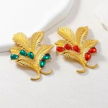 Новая матовая брошь сусальным золотом для женщин, простой ретро-кардиган, куртка, аксессуар, желе, подарок в виде капли воды зелёный