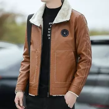 Новая меховая интегрированная куртка с плюшевыми меховыми лацканами Кожаная куртка Кожаная куртка 6XL