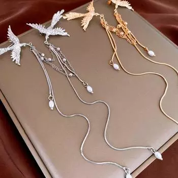 Новая металлическая брошь в китайском стиле с бахромой из искусственного жемчуга в виде феникса, индивидуальная элегантность, булавка для корсажа для женщины