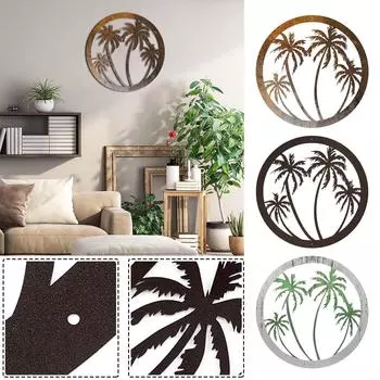 Новая металлическая вывеска, круглая внутренняя отделка, подвесное украшение, декоративная дверная вывеска One Size коричневый