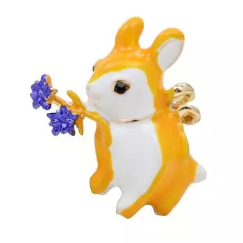 Новая милая эмалированная брошь в виде кролика, булавка в виде маленького животного, модные украшения со знаками зодиака, 2 цвета, высокое качество