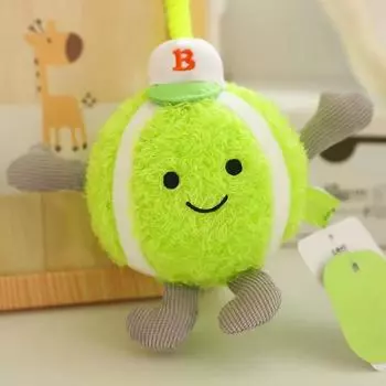 Новая милая имитация теннисного мяча, плюшевая игрушка, брелок для ключей, детские мягкие подарки для девочек и мальчиков, декор комнаты 12cm зелёный