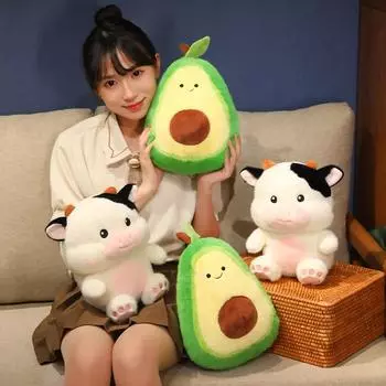 Новая милая корова авокадо 2 в 1 плюшевая игрушка мультяшная корова кукла креативная замаскированная игрушка корова для детей подарок на день рождения для детей 26cm