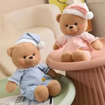 Новая милая кукла-медведь, кукла-медведь, спящая кукла, хлопковая кукла, плюшевая игрушка на день рождения девочки 40Cm (0.3kg)