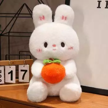 Новая милая маленькая белая кукла-кролик, креативная красивая плюшевая игрушка-кролик в виде хурмы, кукла-подарок девочке на день рождения 28 cm