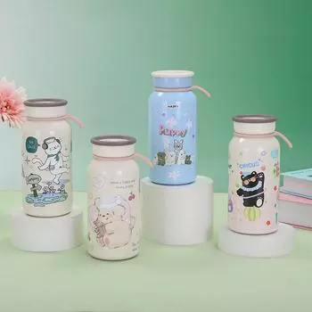 Новая милая мультяшная чашка для молока с изображением собаки, термос из нержавеющей стали для девочек, портативная сопутствующая чашка 400ml