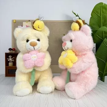 Новая милая плюшевая игрушка-медведь в виде цветка, розовая кукла-медведь, тряпичная кукла, спящая подушка-медведь 50cm