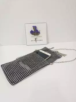 Новая мини-сумка, модная универсальная сумка для мобильного телефона со стразами, женская сумка-мессенджер, сумка для мобильного телефона чёрный