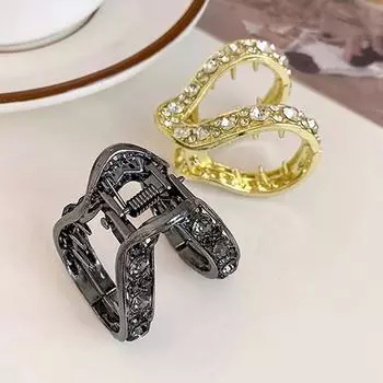 Новая мини-заколка для волос со стразами для женщин, маленькая модная металлическая заколка для волос с защитой от провисания, высокий конский хвост, головной убор, аксессуары для волос A1