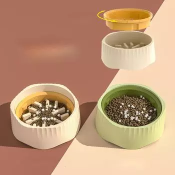 Новая миска для медленного питания, миска с защитой от удушья, многофункциональная миска для кошек и собак, миска для корма для домашних животных, нескользящее дно, препятствующее опрокидыванию 20.3*7.7cm