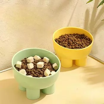Новая миска для защиты шеи Macaron Color Elephant Leg Neck, миска для кошачьего корма, миска для кошек, противоударная миска для домашних животных, посуда для еды 14*10cm