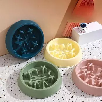 Новая миска для животных с защитой от удушья, миска для медленной еды, миска для собак, миска для корма для домашних животных, противоударные товары для больших, средних и маленьких кошек и собак 25*25*5cm