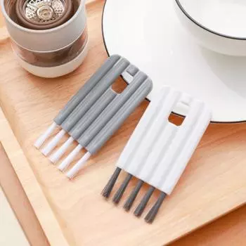Новая многофункциональная гибкая бытовая щетка с прорезями, щетка для крышки чашки серый