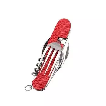 Новая многофункциональная складная ложка-вилка-нож 3-в-1 для путешествий, кемпинга и пешего туризма, продвижение продаж красный