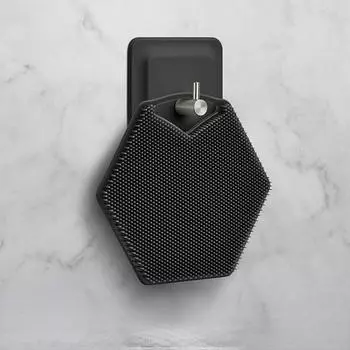 Новая многоугольная силиконовая щетка для душа Портативная настенная силиконовая щетка для волос Шестиугольная щетка для душа розовый