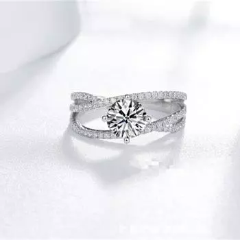 Новая мода 1 карат кольцо с муассанитом для женщин S925 серебро регулируемые открытые кольца ювелирные изделия подарок на годовщину дня рождения для влюбленных