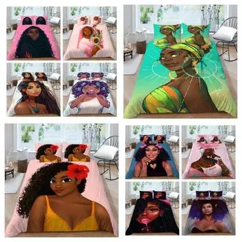 Новая мода 3D комплект постельных принадлежностей с принтом мультяшной девушки пододеяльник пододеяльник с наволочками подарок в Африке для девочек пододеяльник из микрофибры UK Single 135x200cm
