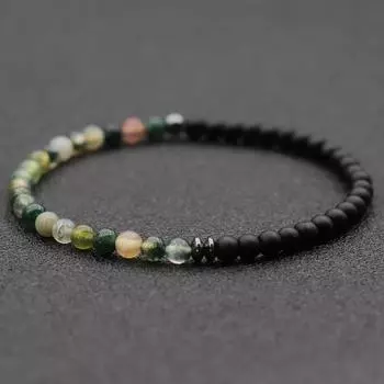 Новая мода 4 мм браслет из бусин унисекс с натуральной картой вулканический камень браслет медитация йога гематит браслет ювелирные изделия ручной работы Joias