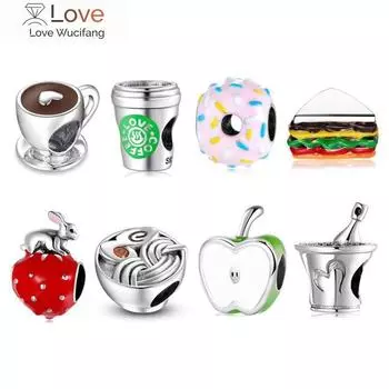 Новая мода 925 стерлингового серебра Love Free Time сердечко кофейная чашка бусины подходит оригинальный Jiuhao шармы браслет браслеты Diy ювелирные изделия