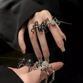 Новая мода блестящее кольцо в стиле панк-паук модные регулируемые открывающиеся кольца для девочек изысканное кольцо на открытый палец женские ювелирные изделия для свадебной вечеринки