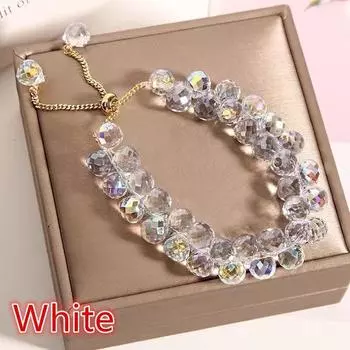Новая мода блестящий искусственный австрийский кристалл браслет для женщин ювелирные изделия белый