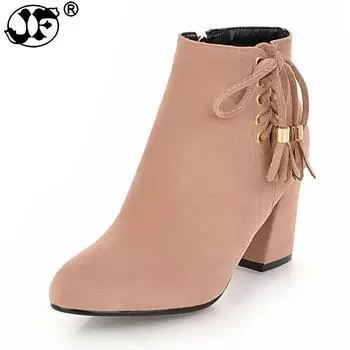 Новая мода Большие размеры 33-48 Оптовая продажа Ботильоны на высоком каблуке Женская обувь Женские ботинки Добавить мех Зимние ботинки Женщина tgh78 3