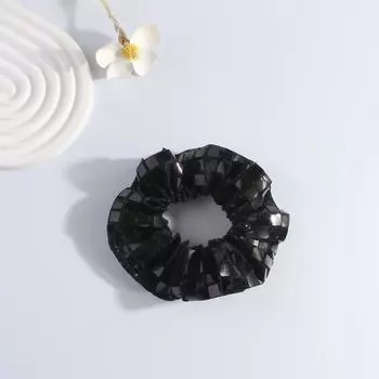 Новая Мода Большие Скранчи Для Женщин Серебристые Пайетки Блестящий Шар Вечеринка Черные Резинки для Хвоста Завязки Повязка для Волос Девочки Повязка на Голову
