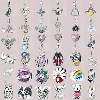 Новая мода цвет весенний день полный кирпич цветок кулон милая собака бисер подходит для дам ювелирные изделия подарки