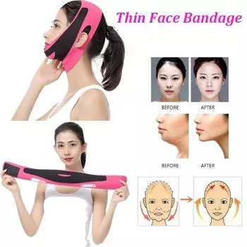 Новая мода Fineser Lifting Band Patch для лица и линии подбородка Маска для подтяжки лица Лифтинг для лица Компрессионный пояс для похудения уменьшает двойной подбородок розовый