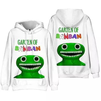 Новая мода Garten of Banban мультяшный принт одежда уличная мужская толстовка с капюшоном свитшот мода с капюшоном длинный рукав пуловер топы XS