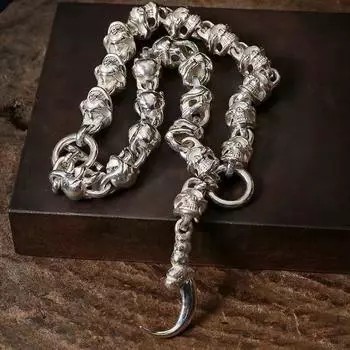 Новая мода Get Lucky Handmade Jewelry Ожерелье с черепом Локомотив Ретро Rough Rock Ожерелья Подвеска Цепь Аксессуары для мужчин и женщин 55cm