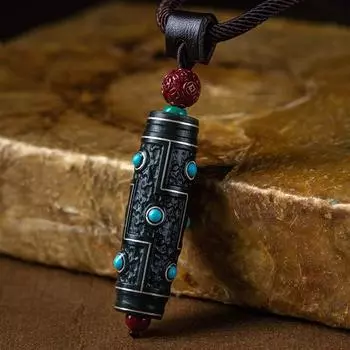 Новая мода Гочао Серебро Ретро Девять Глаз Дзи Увеличение Богатства Кулон Из Бисера Мужской Ожерелье Кулон Женский Высококлассный Подарочные Ювелирные Изделия Аксессуары Для Телохранителей Single pendant 55CM