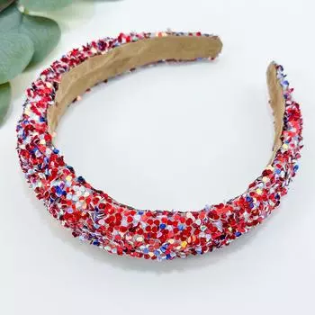 Новая Мода Губчатая Подкладка Повязка на Голову Широкая Повязка на Голову Блестки Сердце и Звезда Повязки на Голову Взрослые Украшения для Волос Аксессуары для Женщин Девушек