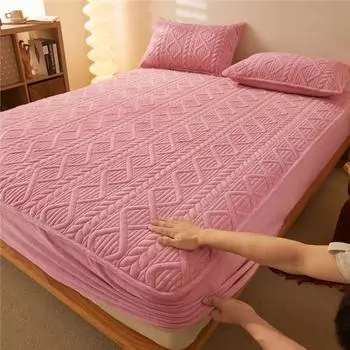Новая мода, хлопковое утолщенное покрывало, бархатное зимнее теплое простынь, защитный чехол для матраса, утолщенное покрывало, наматрасник 90x190cm Only a Sheet