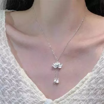 Новая мода и персонализированное ожерелье с подвеской в виде кисточки лотоса для женщин