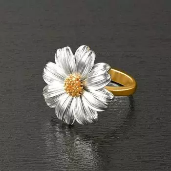 Новая мода кольцо на палец в форме подсолнуха для женщин инкрустированное оранжевым CZ кольцо для романтической танцевальной вечеринки для девочек стильные аксессуары с цветами 10